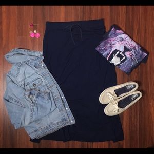 New York&Company Blue Maxi Skirt